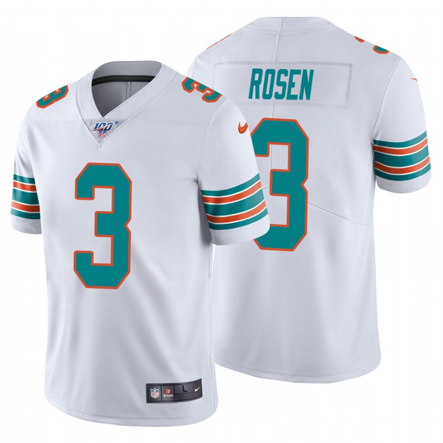 Nike Miami Dolphins 3 Josh Rosen White Alternate Men Stitched NFL 100th Season Vapor Untouchable Limited Jersey